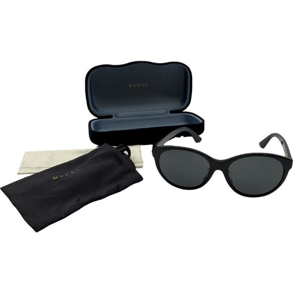 Authentic GUCCI Line Stone Sunglasses GG0419SA Black Resin #36634430 - Picture 1 of 12